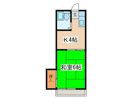 ハイツ福冨(1K/2階)の間取り写真