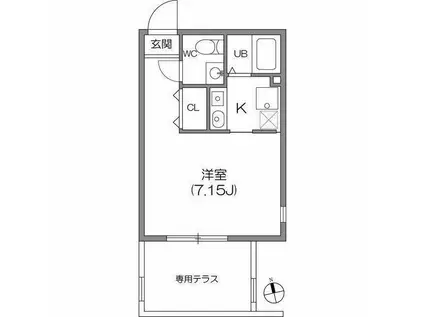 ZESTY神楽坂I(ワンルーム/1階)の間取り写真