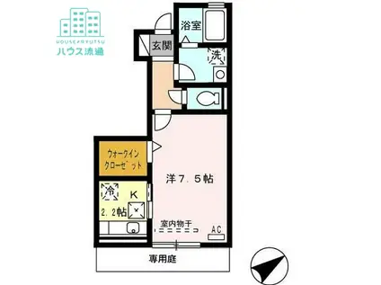 ロイヤルガーデン永田E(1K/1階)の間取り写真