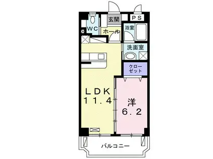 スカイ・ネオ(1LDK/2階)の間取り写真