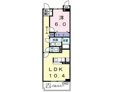 サニーヒル天王(1LDK/1階)の間取り写真