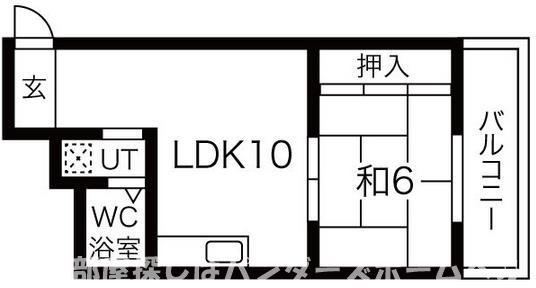 香里ロイヤルプラザ(1LDK/6階)の間取り写真