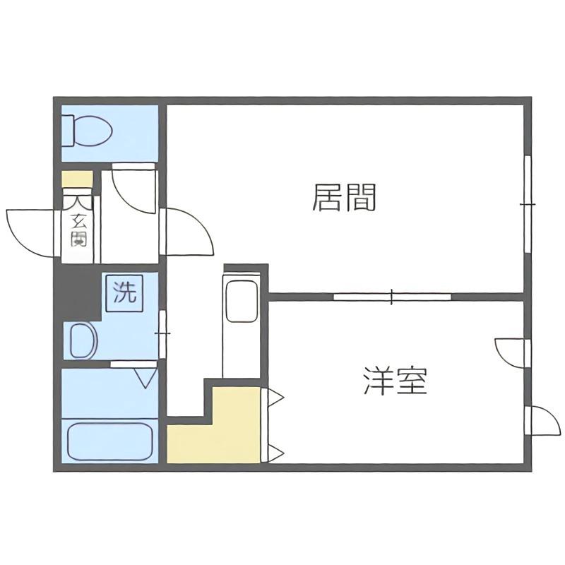 サンコート本通(1LDK/4階)の間取り写真