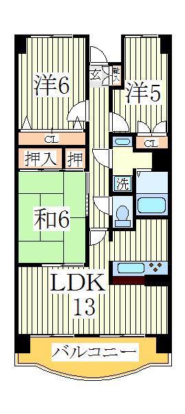 アーバンパーク柏(3LDK/4階)の間取り写真