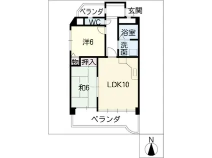 グランフィルドちくさ(2LDK/3階)の間取り写真