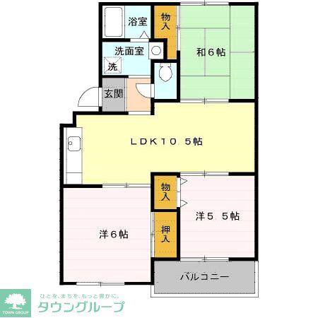 ファミール東宮原(3LDK/3階)の間取り写真