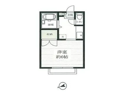 クリスタルセピア(1K/2階)の間取り写真