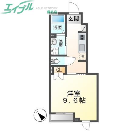 アイズ ハウス(1K/1階)の間取り写真