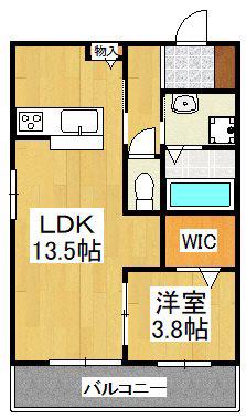 JFORT京都山科(1LDK/3階)の間取り写真