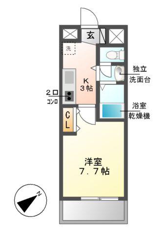 アルフィーレ新栄(1K/3階)の間取り写真