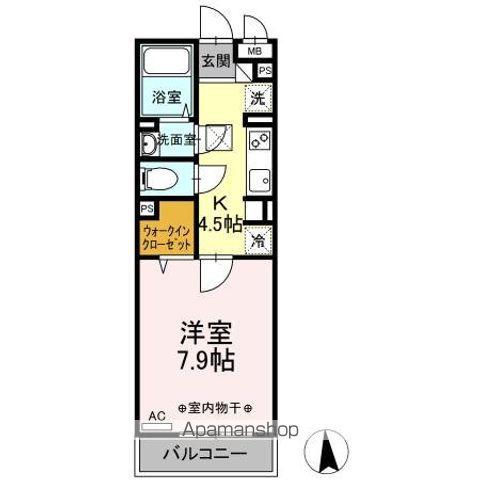 COSMO CITYII(1K/1階)の間取り写真
