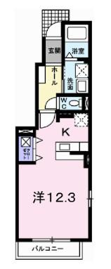 コンシェルジュ(1K/1階)の間取り写真