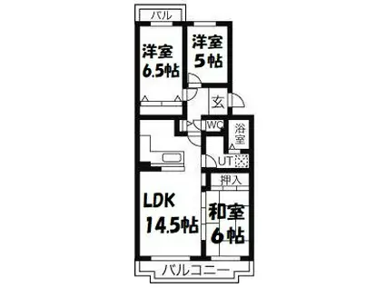 オークヒルズ川名山(3LDK/2階)の間取り写真