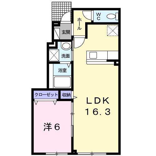 ワグティル(1LDK/1階)の間取り写真