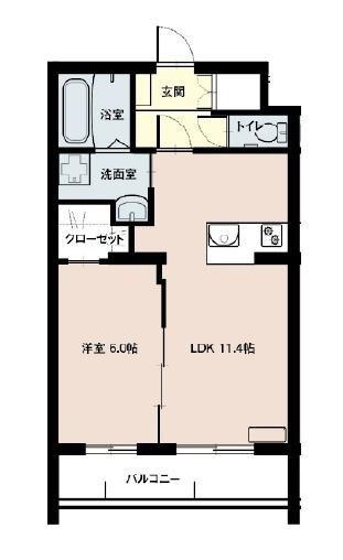 クレール葵西5丁目(1LDK/2階)の間取り写真