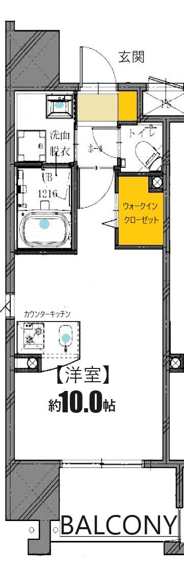 DER GLANZ.Y2(ワンルーム/9階)の間取り写真