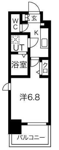 レジュールアッシュ神戸元町(1K/5階)の間取り写真