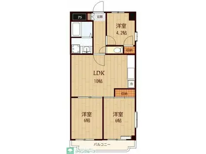 ルビコンすみよし台(3LDK/5階)の間取り写真