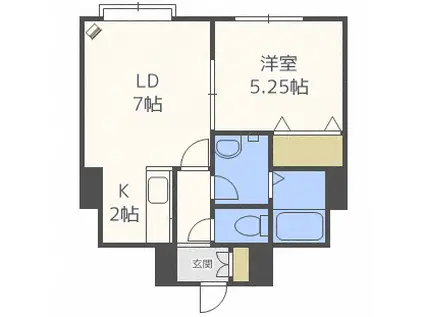 ブルークリスタル66(1LDK/3階)の間取り写真