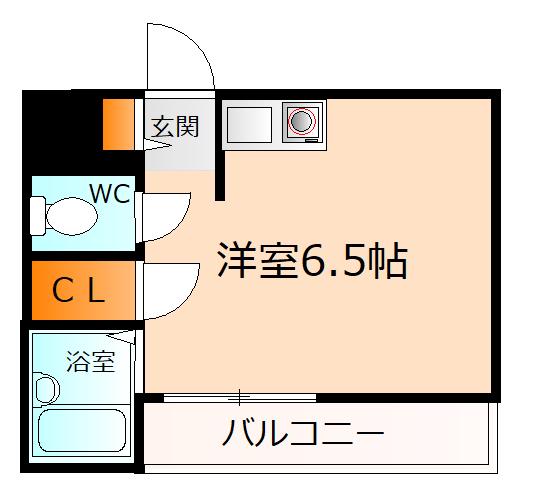 セレクションJ1(ワンルーム/1階)の間取り写真