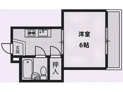 ビスタ新庄ハイツIII(1K/5階)の間取り写真