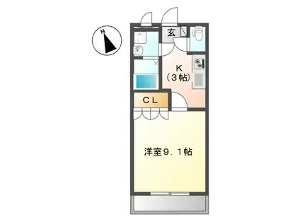 リバーシティ石塚(1K/3階)の間取り写真