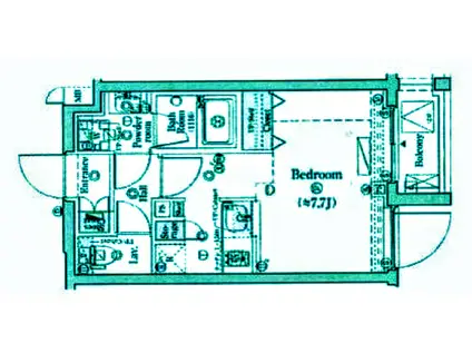プレール・ドゥーク学芸大学Ⅱ(1K/2階)の間取り写真
