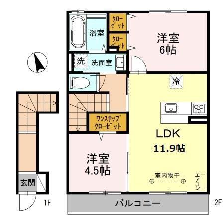 SEJOUR YOSHIOKA(2LDK/2階)の間取り写真