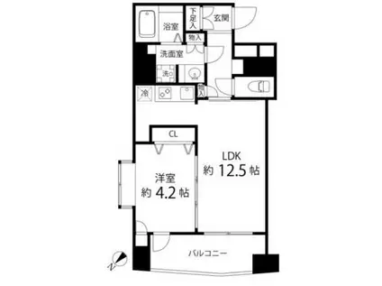 レニール本駒込(1LDK/4階)の間取り写真
