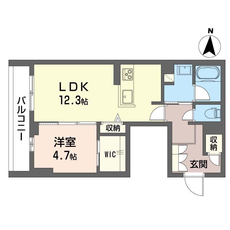 プリムローズ(1LDK/3階)の間取り写真
