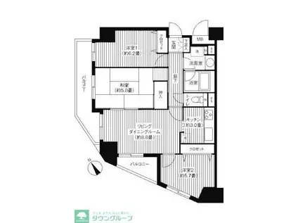 レ・ソール本八幡(3LDK/3階)の間取り写真