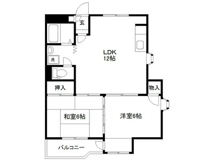 リエス長町南(2LDK/4階)の間取り写真