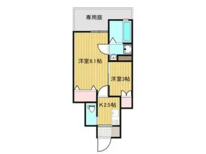 CUBIO MIZUE 101(1SK/1階)の間取り写真