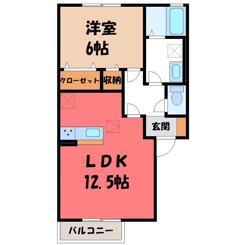グランジェ I(1LDK/1階)の間取り写真