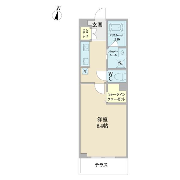 フィオーレ(1K/1階)の間取り写真