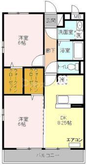 コンフォール瑞江III(2DK/1階)の間取り写真