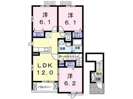 エスポワール(3LDK/2階)の間取り写真