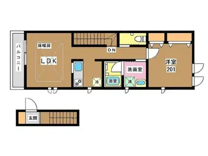 CASA SHIMOKITA(1LDK/2階)の間取り写真