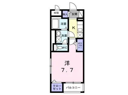 ダウンタウン ワイ(1K/3階)の間取り写真