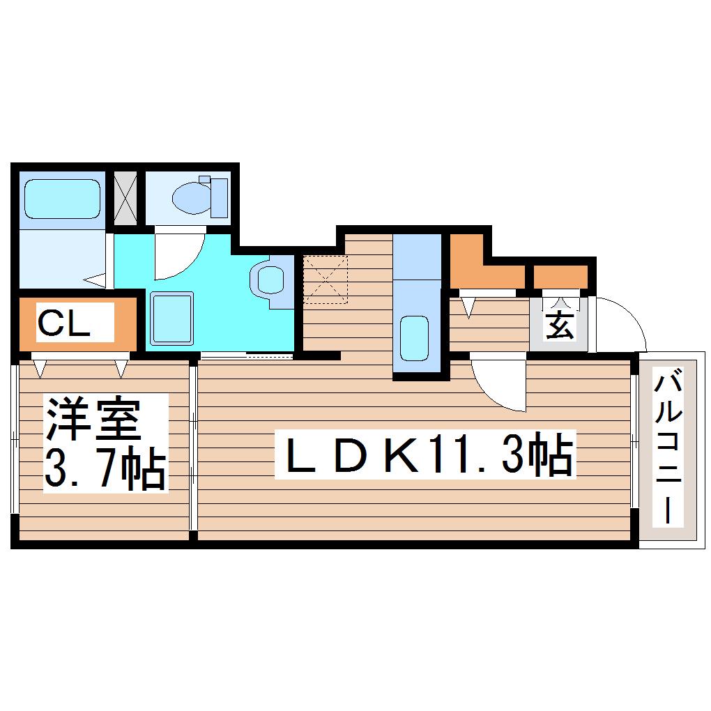 HILTON325(1LDK/1階)の間取り写真