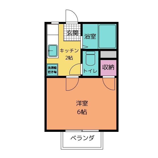 フローレンス富岡 A棟(1K/2階)の間取り写真
