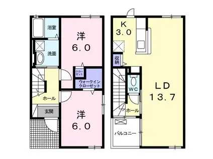 シュティル鎌倉(2LDK/1階)の間取り写真