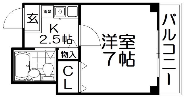 サンハイツ(1K/2階)の間取り写真