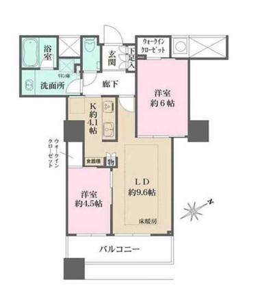 ザ・パークハウス西新宿タワー60(2LDK/46階)の間取り写真
