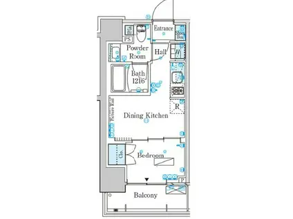 パークアクシス芝浦キャナル(1DK/7階)の間取り写真