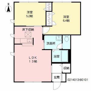 シャーメゾン本郷B棟(2LDK/1階)の間取り写真