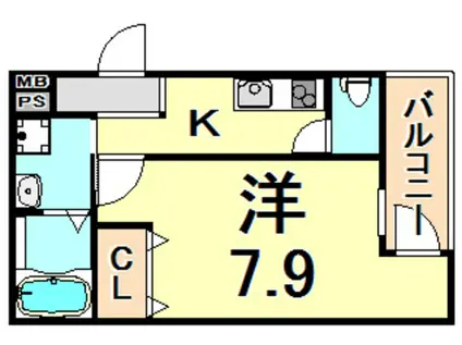 フジパレス東園田2番館(1K/2階)の間取り写真
