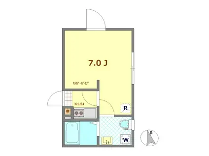 ソラ西国立(1K/3階)の間取り写真