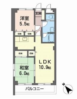 ソレアード(2LDK/1階)の間取り写真