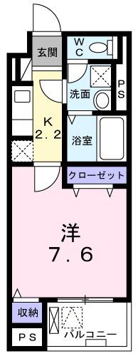 ブルーローズ(1K/3階)の間取り写真